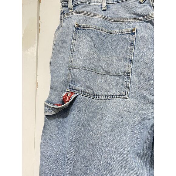 VTG Tommy Hilfiger Jean Shorts Mens 40 Carpenter Fit Blue Denim Baggy Skater Y2K - Picture 10 of 15